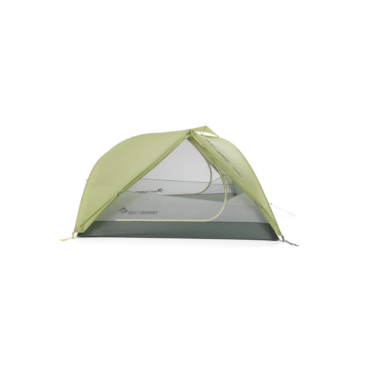 Green and gray tent on a white background