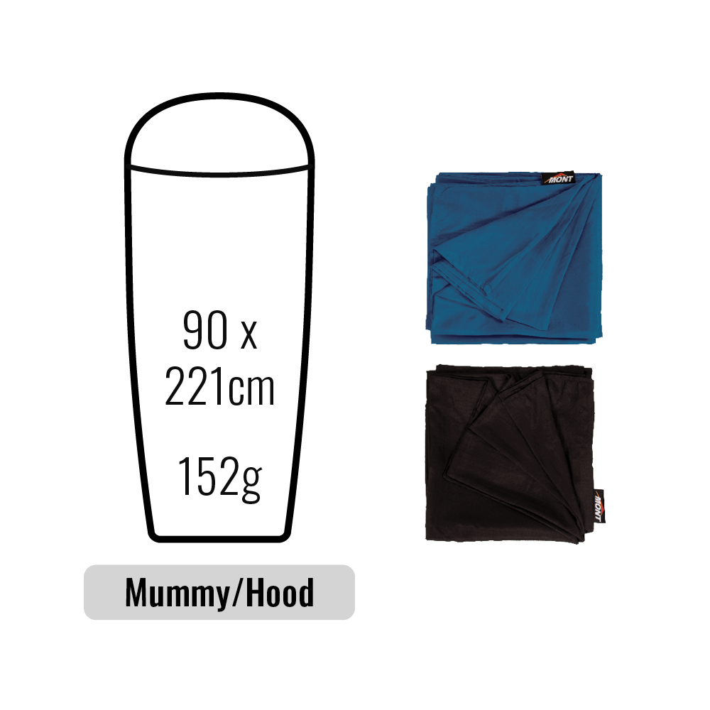 Mont 100% Silk Inner Sheets - Mummy Hooded 9