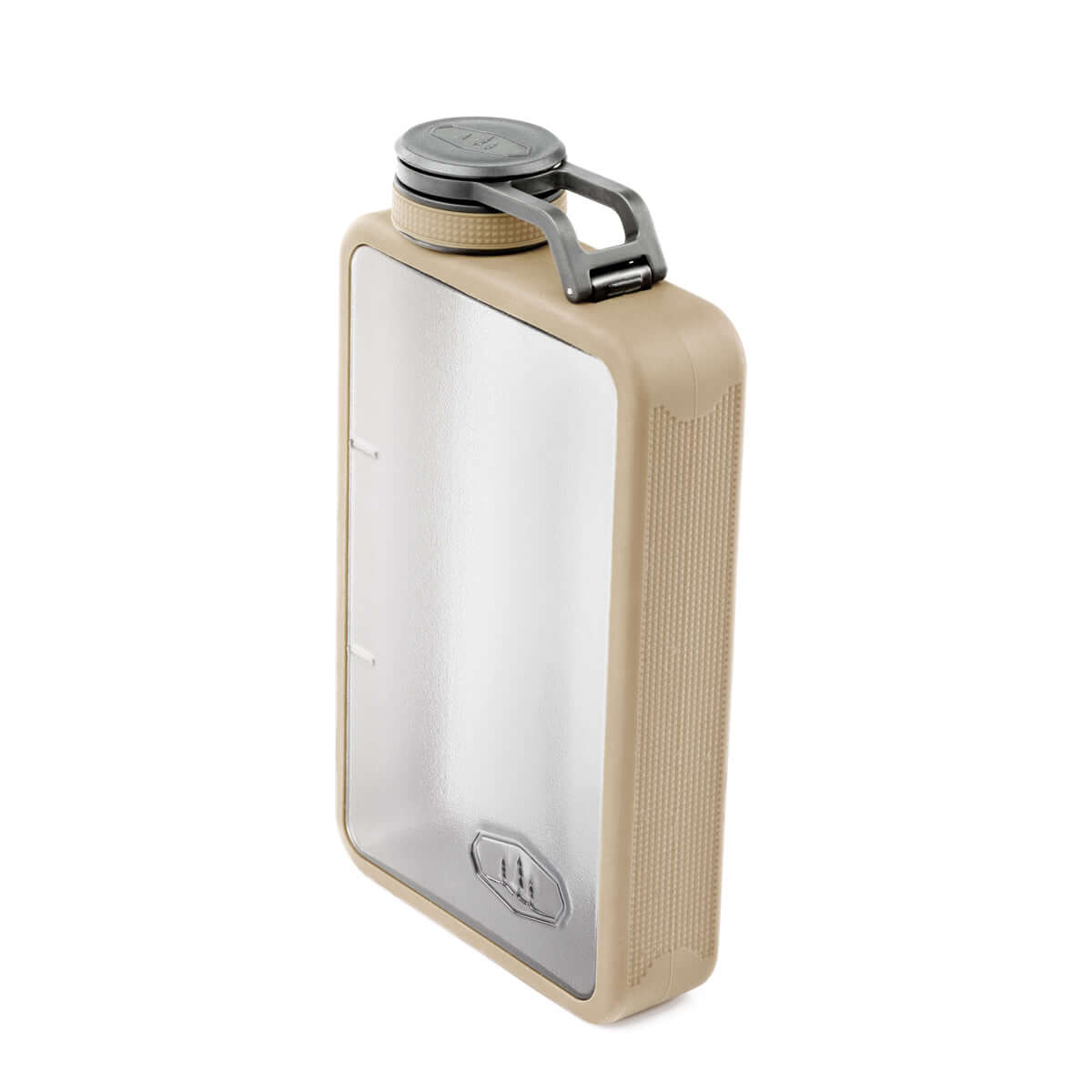 A GSI Boulder Hip Flask on a white backround